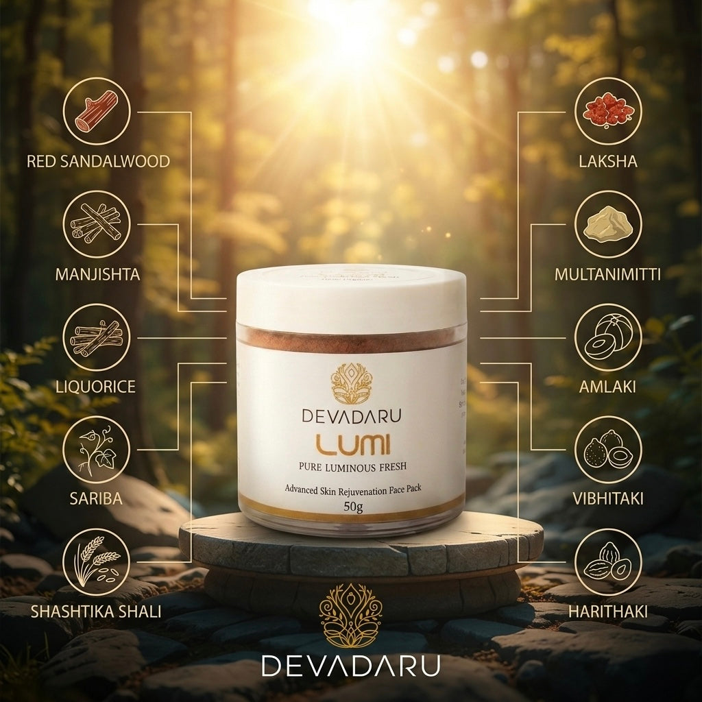 Lumi – Ayurvedic Brightening Face & Body Pack for Skin Glow, Tan Removal, Melasma & Anti-Ageing (50g)
